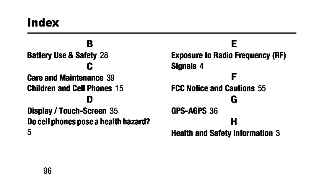 Battery Use & Safety Display / Touch-Screen