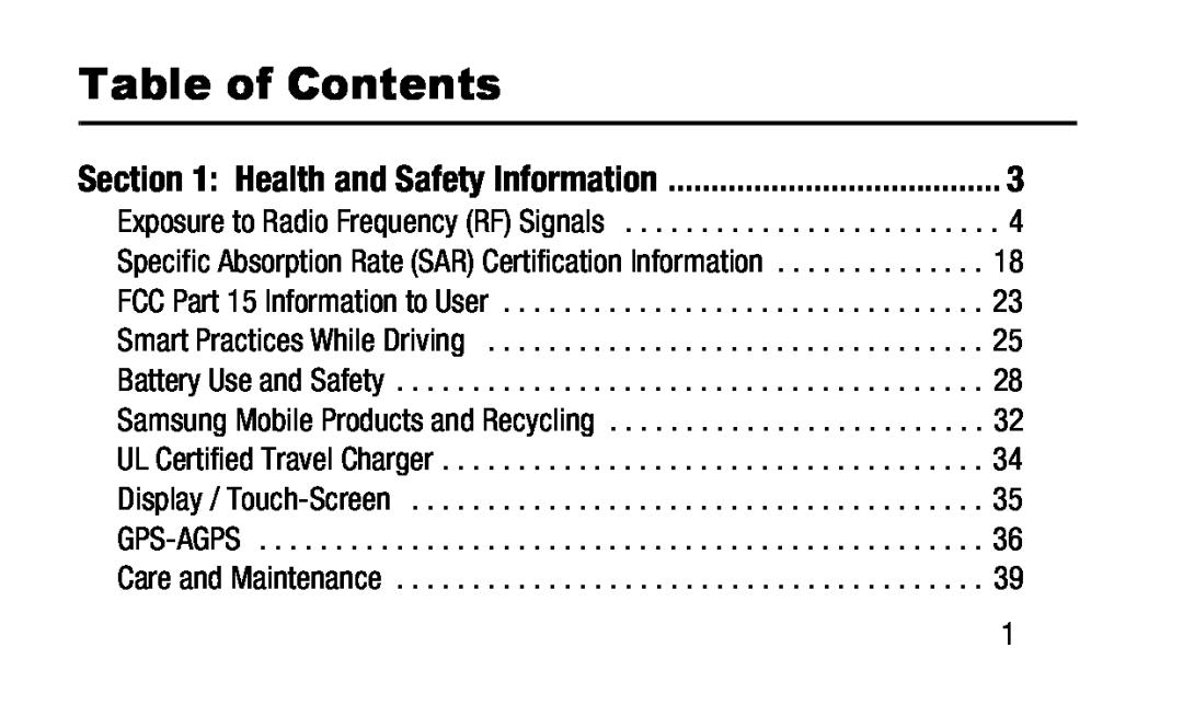 Table of Contents