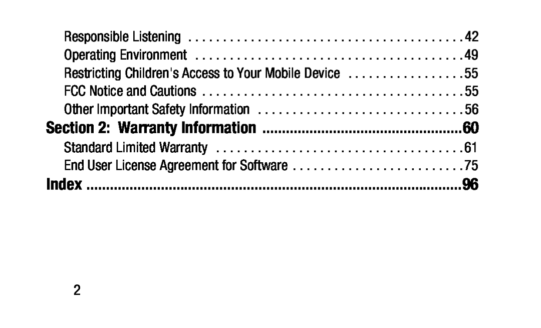 Section 2: Warranty Information Galaxy Tab 4 10.1 Wi-Fi