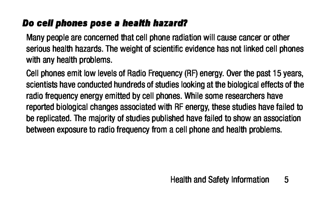 Do cell phones pose a health hazard Galaxy Tab 4 10.1 Wi-Fi