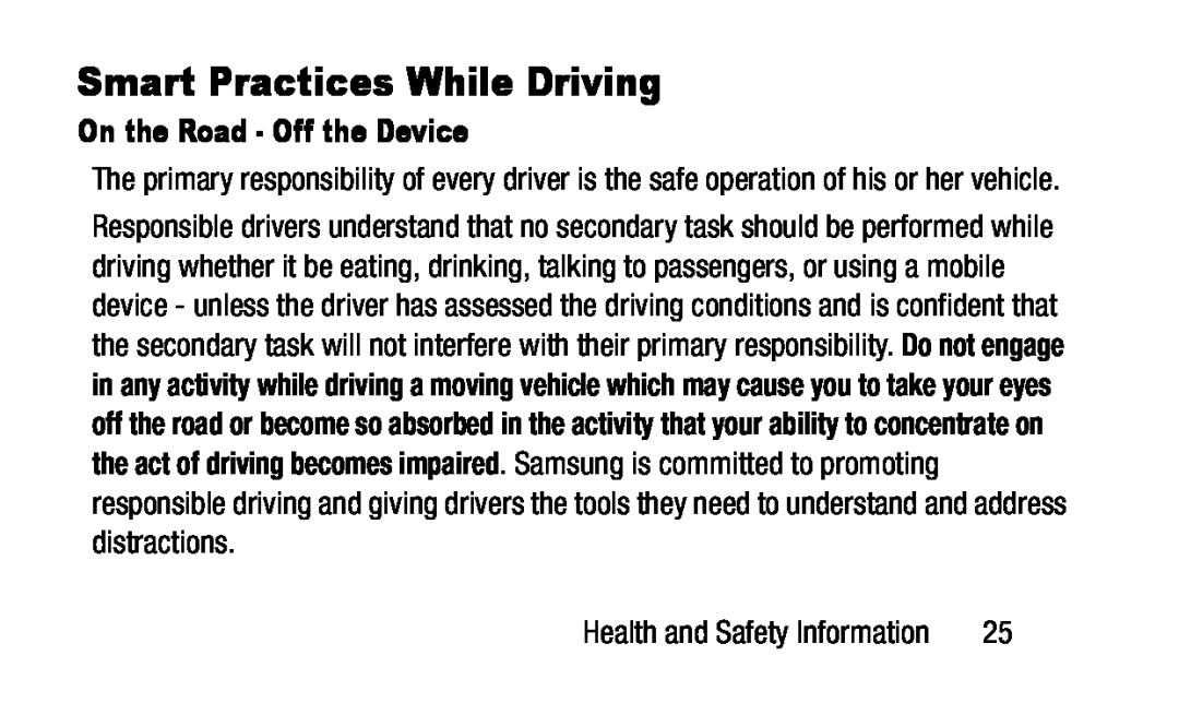 On the Road - Off the Device Smart Practices While Driving