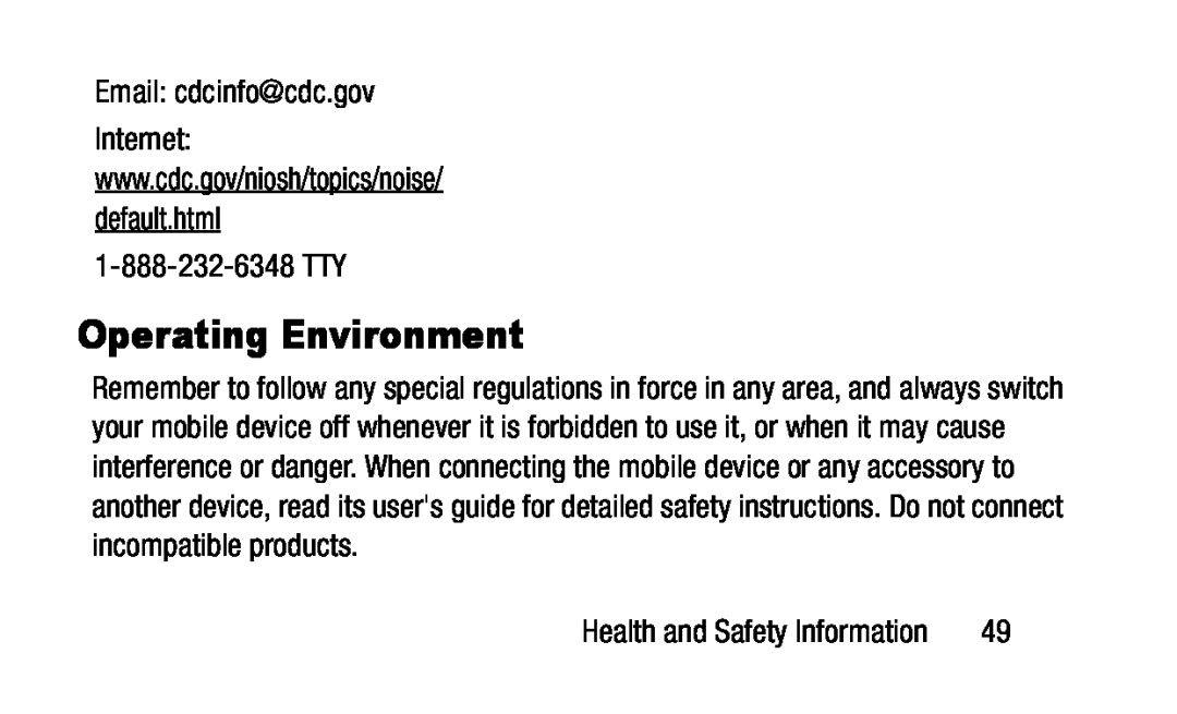 www.cdc.gov/niosh/topics/noise Galaxy Tab 4 10.1 NOOK Wi-Fi