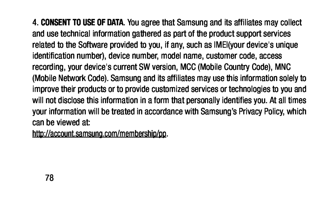 http://account.samsung.com/membership/pp Galaxy Tab 4 10.1 Wi-Fi