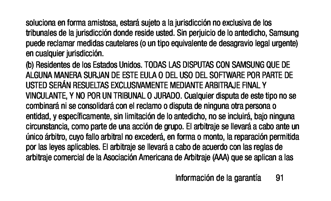 Información de la garantía Galaxy Tab 4 10.1 NOOK Wi-Fi