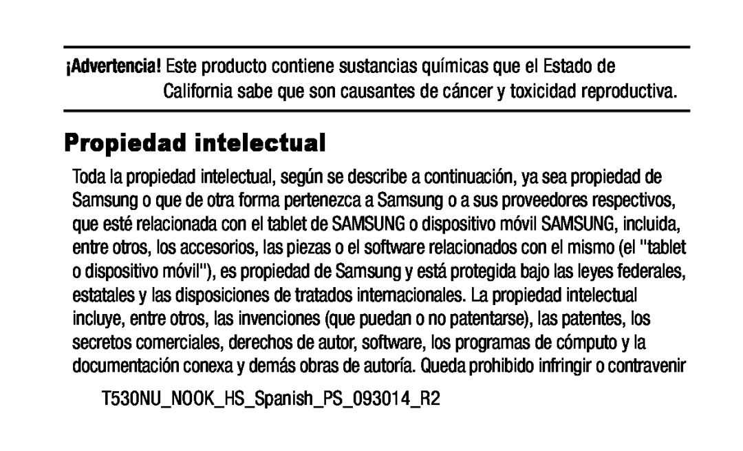 T530NU_NOOK_HS_Spanish_PS_093014_R2 Galaxy Tab 4 10.1 Wi-Fi