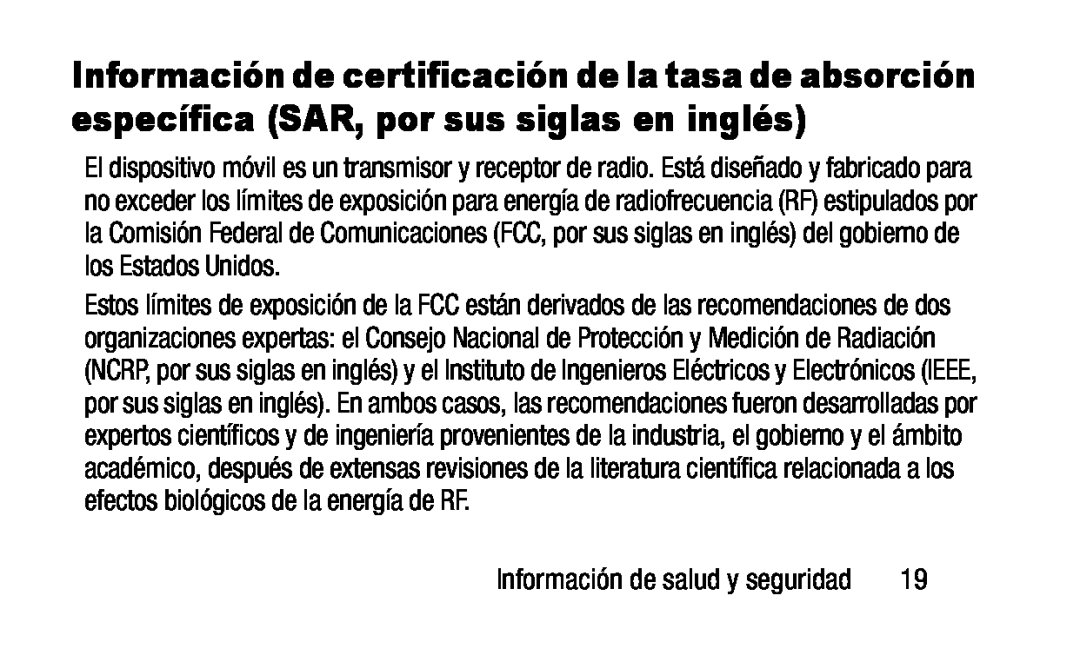 Información de salud y seguridad