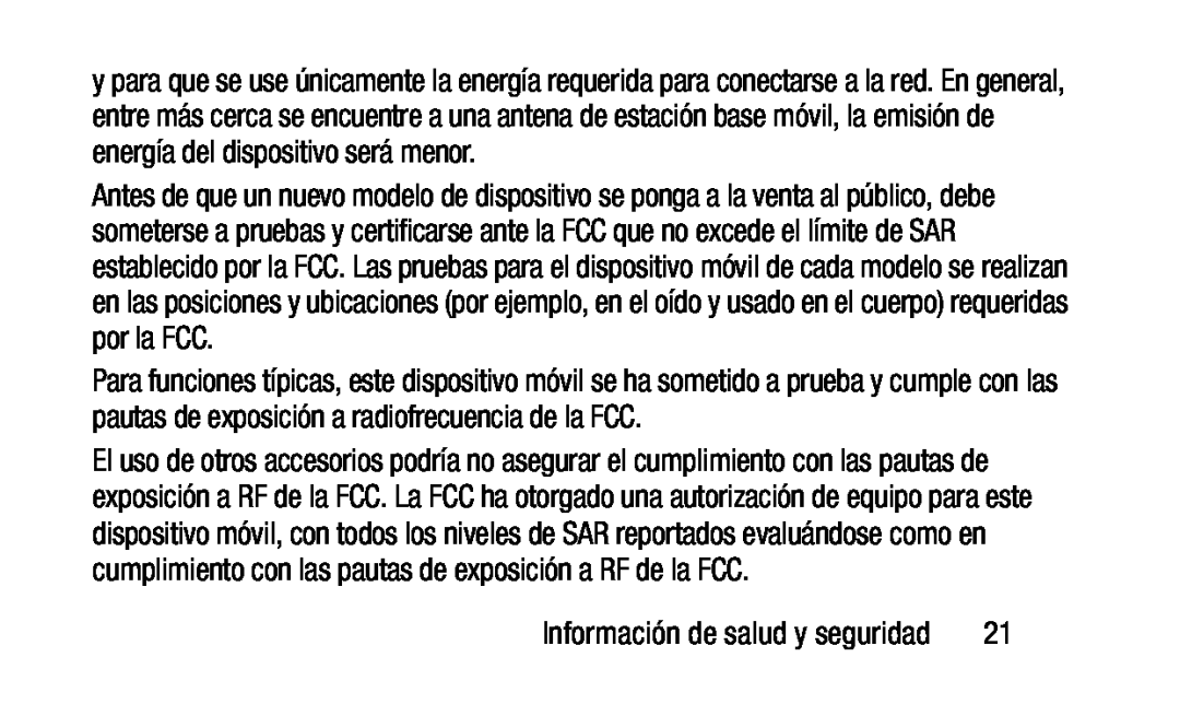 Información de salud y seguridad Galaxy Tab 4 10.1 Wi-Fi