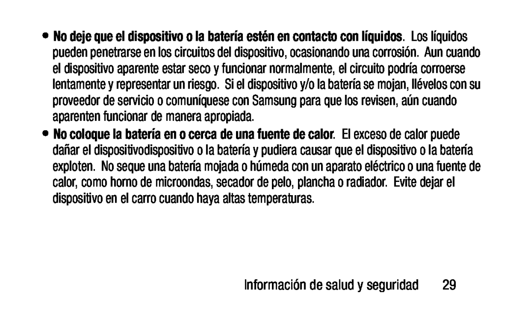 Información de salud y seguridad Galaxy Tab 4 10.1 Wi-Fi