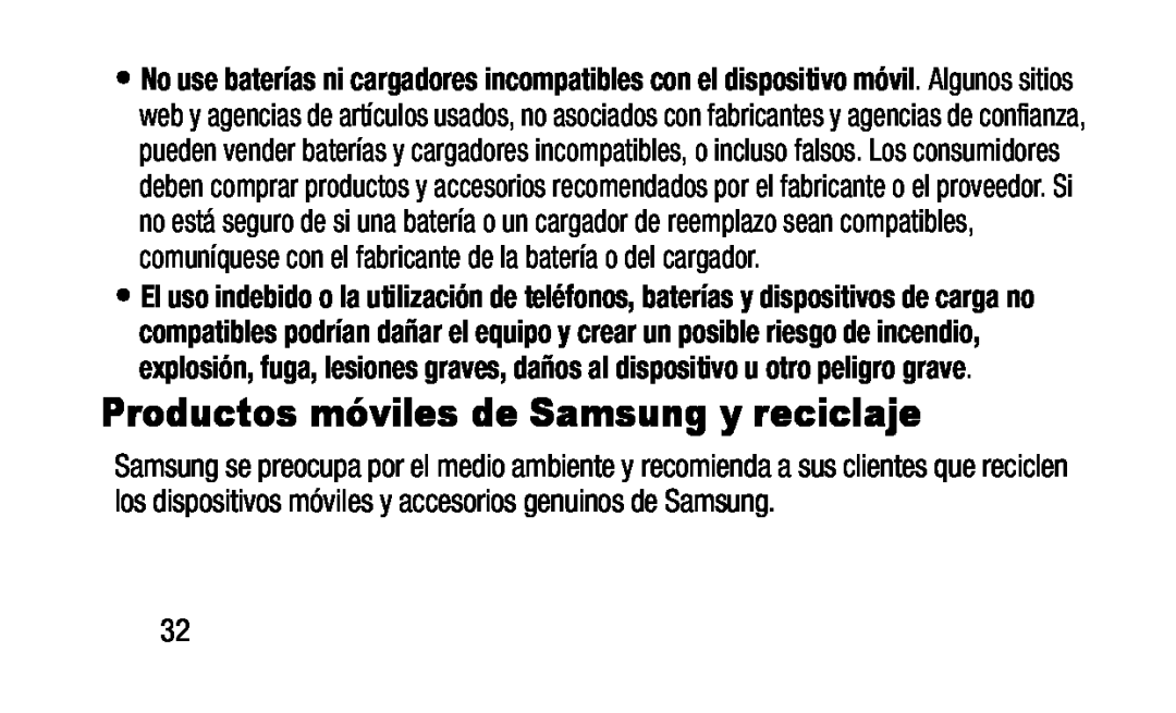 Productos móviles de Samsung y reciclaje