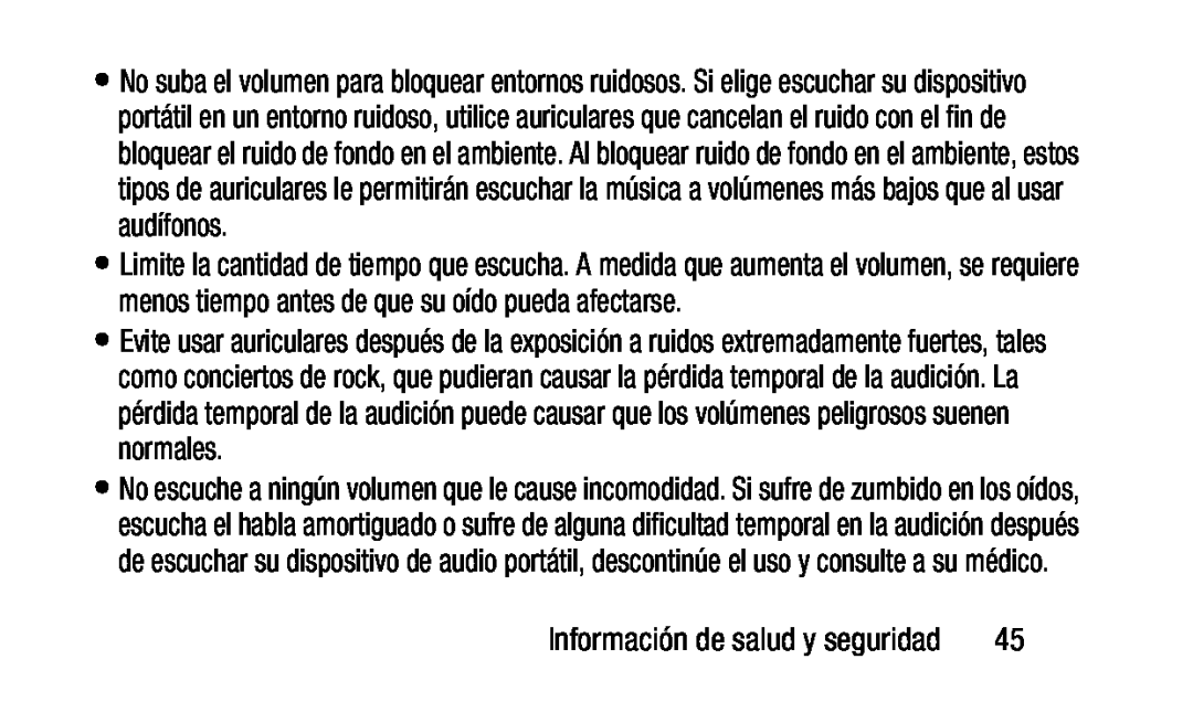 Información de salud y seguridad