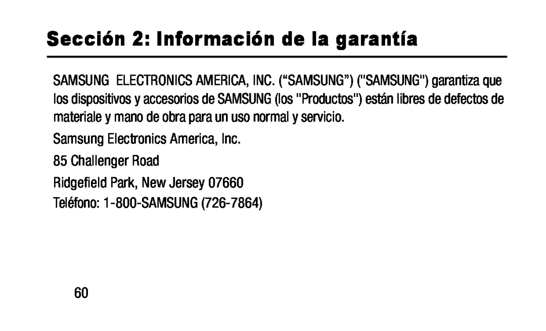 Sección 2: Información de la garantía Galaxy Tab 4 10.1 NOOK Wi-Fi