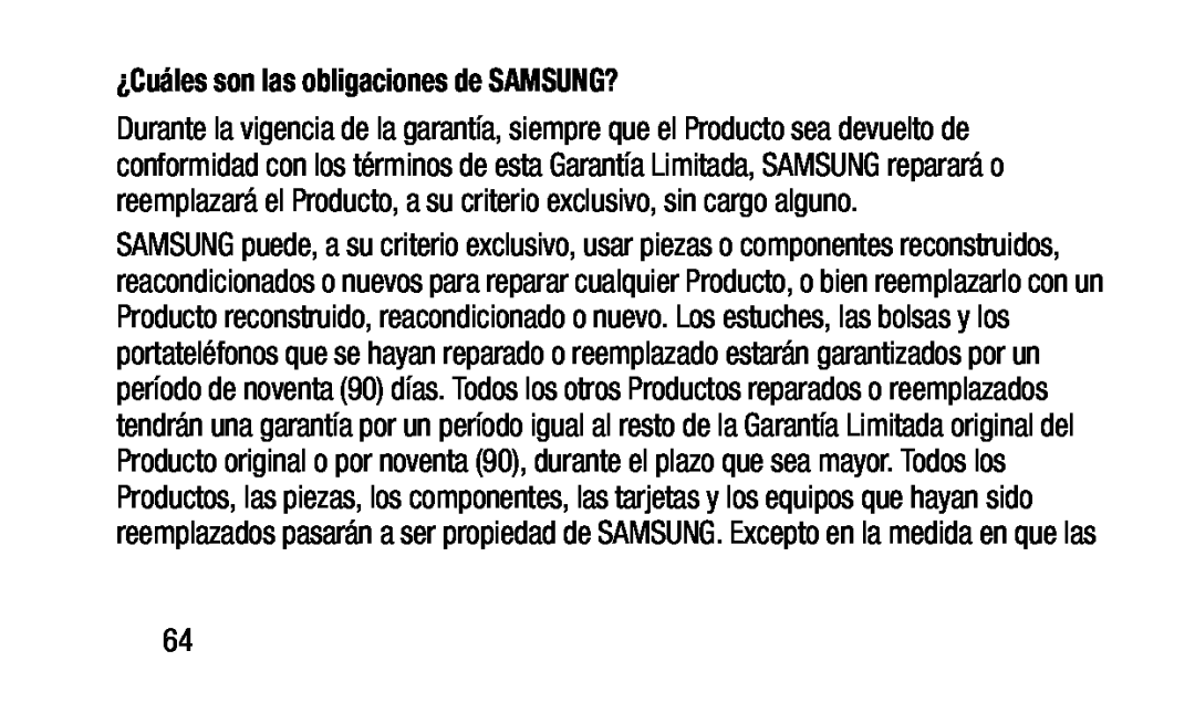 ¿Cuáles son las obligaciones de SAMSUNG Galaxy Tab 4 10.1 Wi-Fi