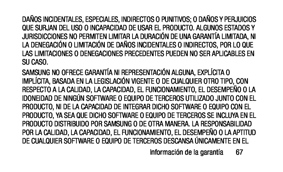 Información de la garantía Galaxy Tab 4 10.1 Wi-Fi