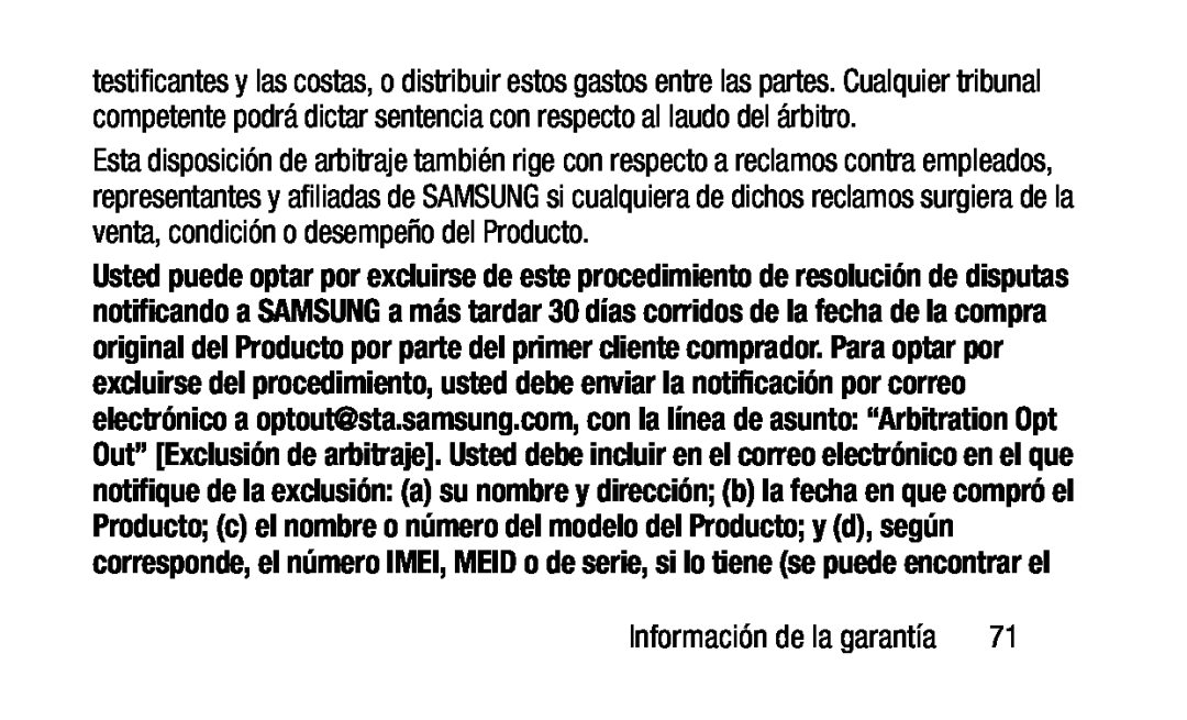 Información de la garantía Galaxy Tab 4 10.1 NOOK Wi-Fi