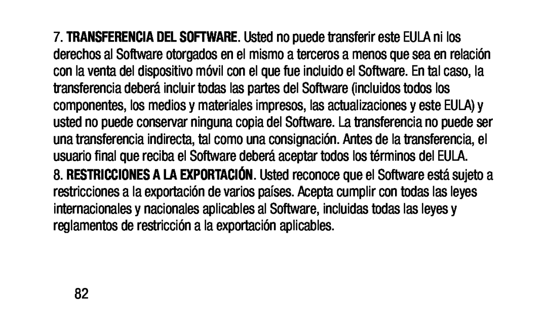 RESTRICCIONES A LA EXPORTACIÓN Galaxy Tab 4 10.1 Wi-Fi