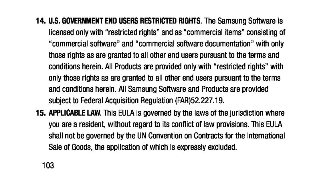 U.S. GOVERNMENT END USERS RESTRICTED RIGHTS Galaxy Tab 3 Lite Wi-Fi