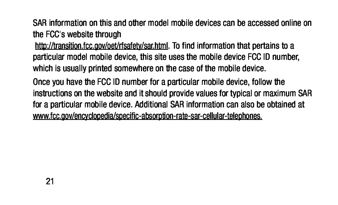 http://transition.fcc.gov/oet/rfsafety/sar.html Galaxy Tab 3 Lite Wi-Fi