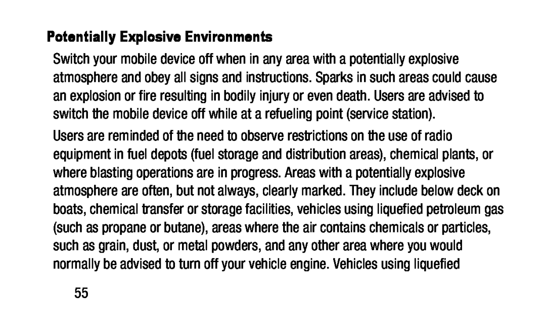 Potentially Explosive Environments