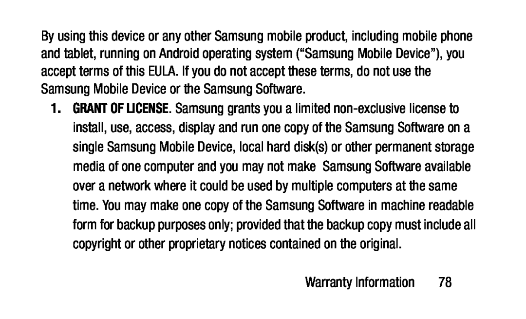 GRANT OF LICENSE Galaxy Tab 3 Lite Wi-Fi