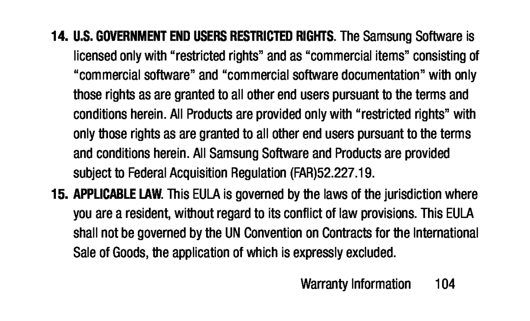 U.S. GOVERNMENT END USERS RESTRICTED RIGHTS APPLICABLE LAW