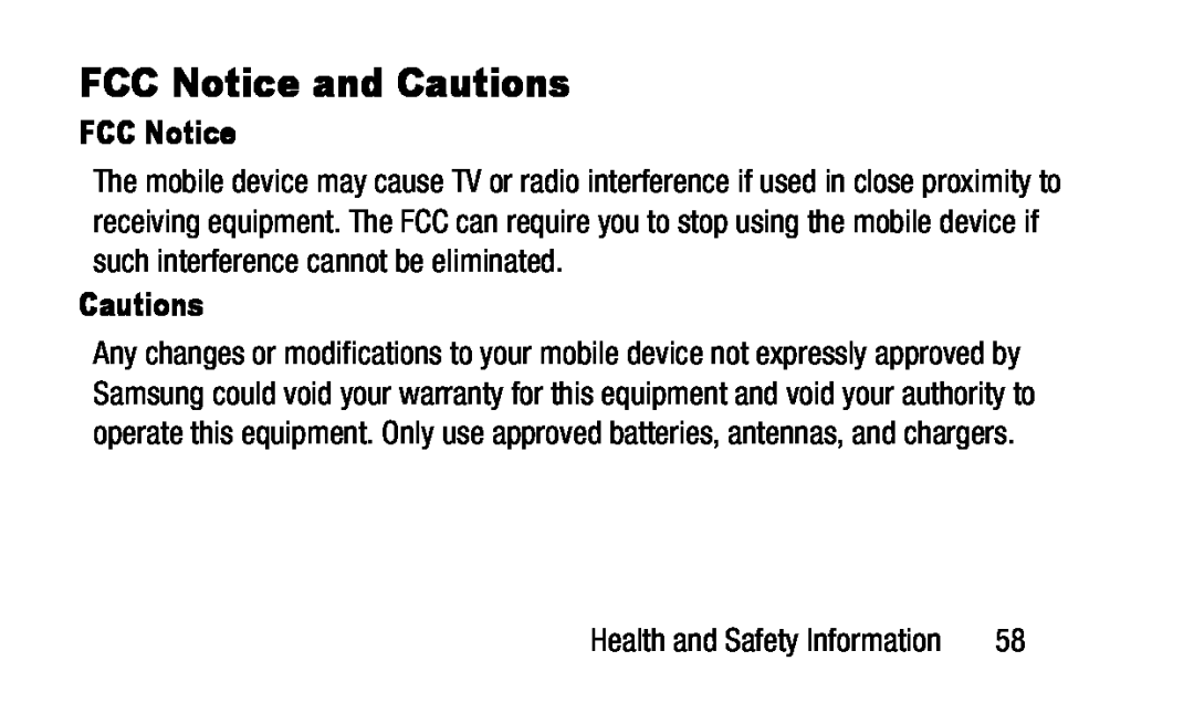 FCC Notice and Cautions Galaxy Tab 3 Lite Wi-Fi