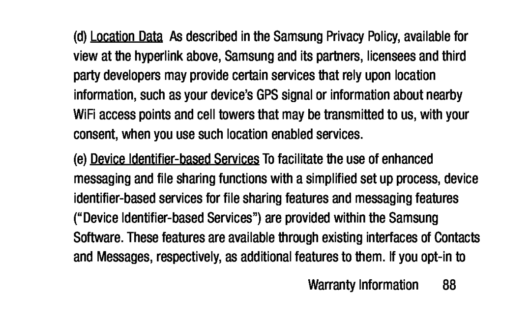 Warranty Information Galaxy Tab 3 Lite Wi-Fi