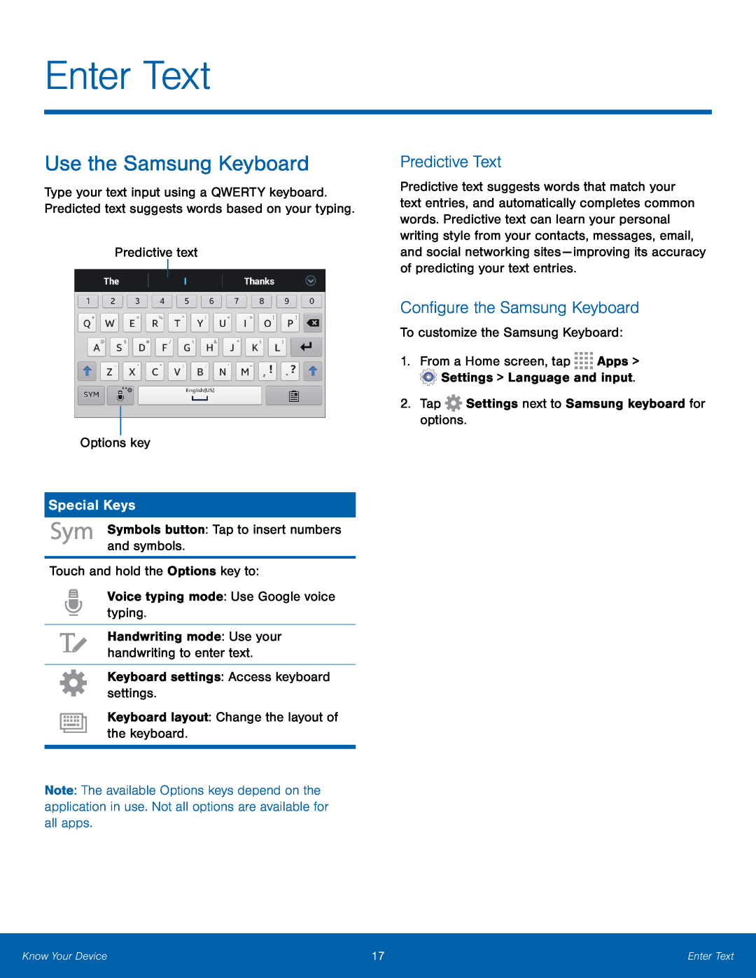 Configure the Samsung Keyboard Galaxy Tab 3 Lite Wi-Fi