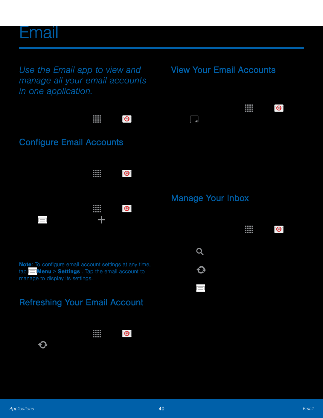 Refreshing Your Email Account Galaxy Tab 3 Lite Wi-Fi