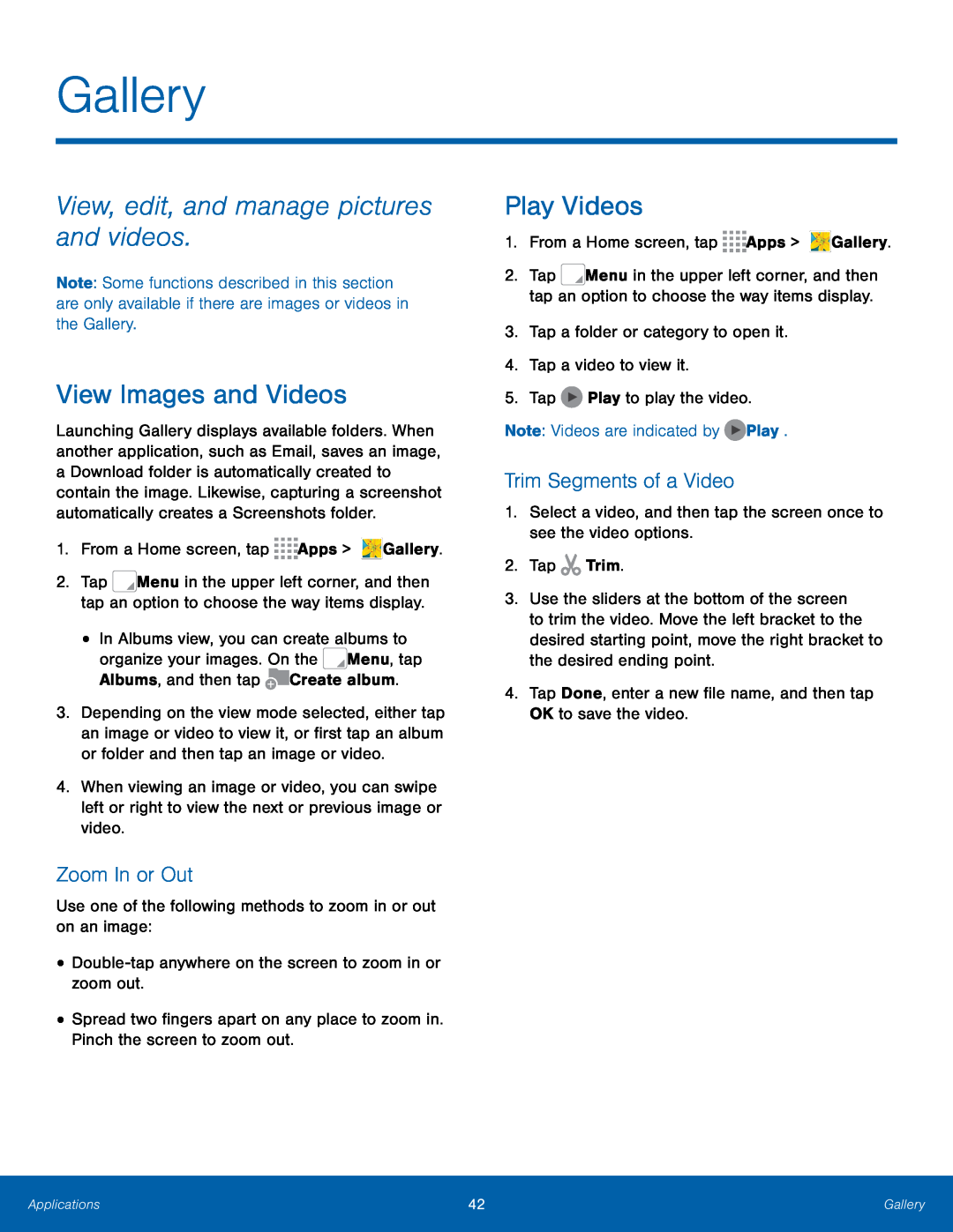 Trim Segments of a Video Galaxy Tab 3 Lite Wi-Fi