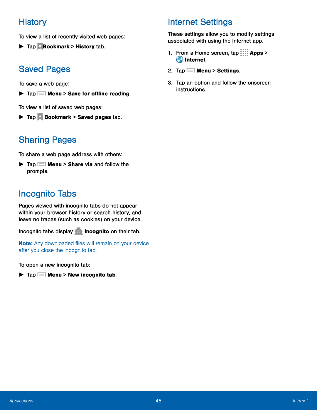 Internet Settings Galaxy Tab 3 Lite Wi-Fi