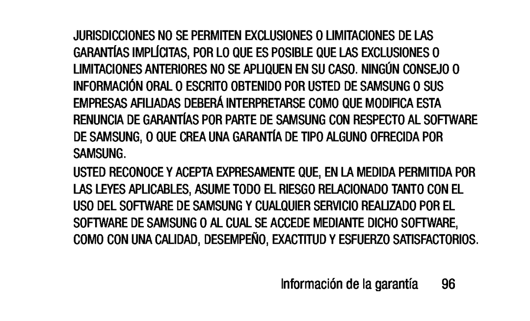 Información de la garantía Galaxy Tab 3 Lite Wi-Fi