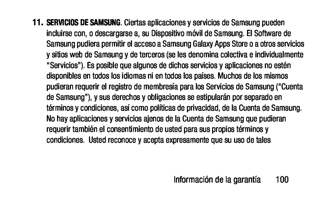 SERVICIOS DE SAMSUNG Información de la garantía