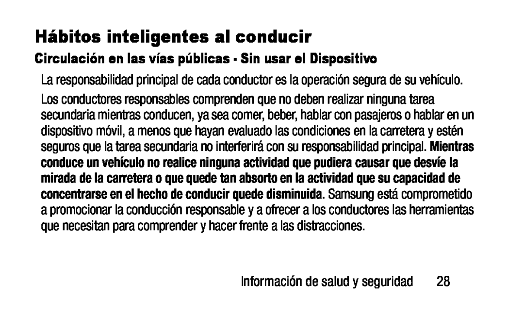 Circulación en las vías públicas - Sin usar el Dispositivo Hábitos inteligentes al conducir