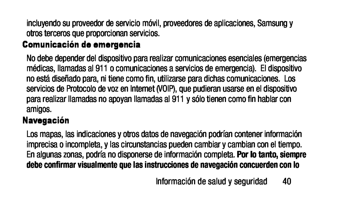 Comunicación de emergencia Navegación