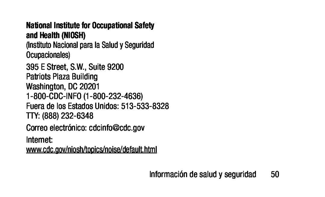 National Institute for Occupational Safety and Health (NIOSH) 395 E Street, S.W., Suite 9200 Patriots Plaza Building Washington, DC