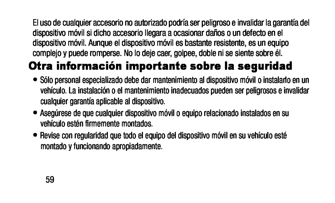 Otra información importante sobre la seguridad