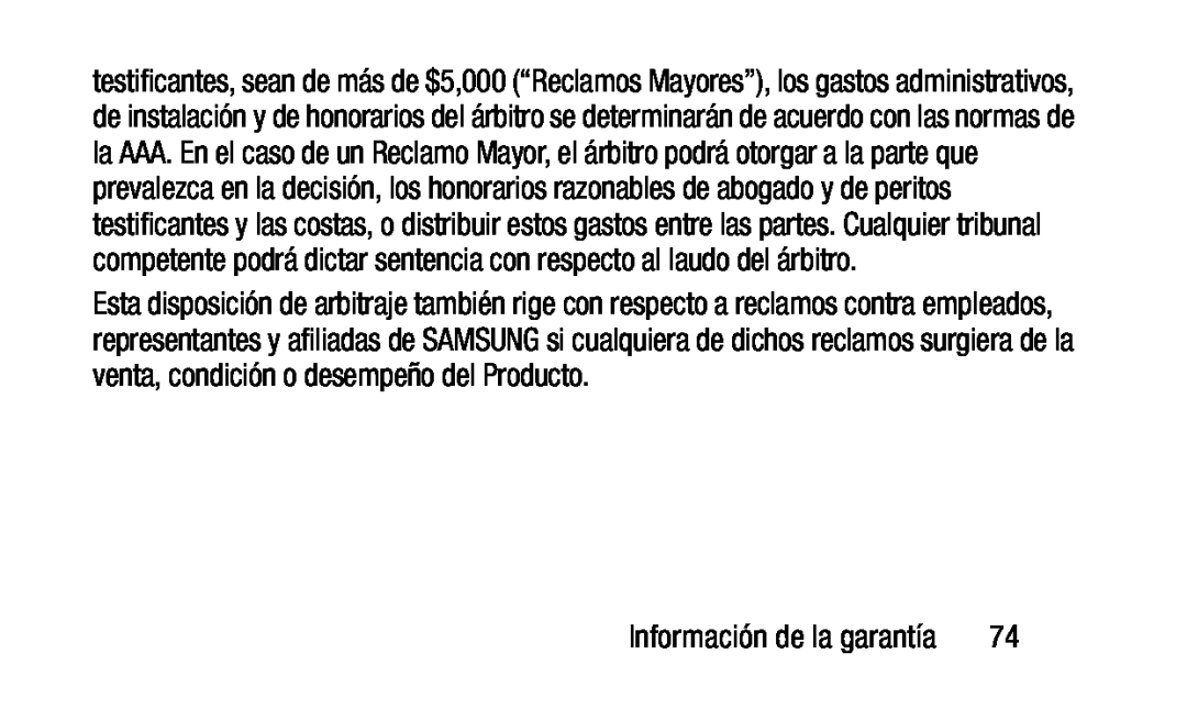 Información de la garantía Galaxy Tab 3 Lite Wi-Fi