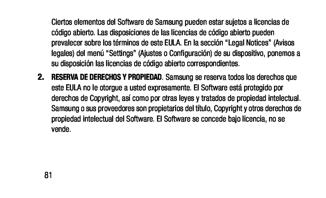 RESERVA DE DERECHOS Y PROPIEDAD Galaxy Tab 3 Lite Wi-Fi