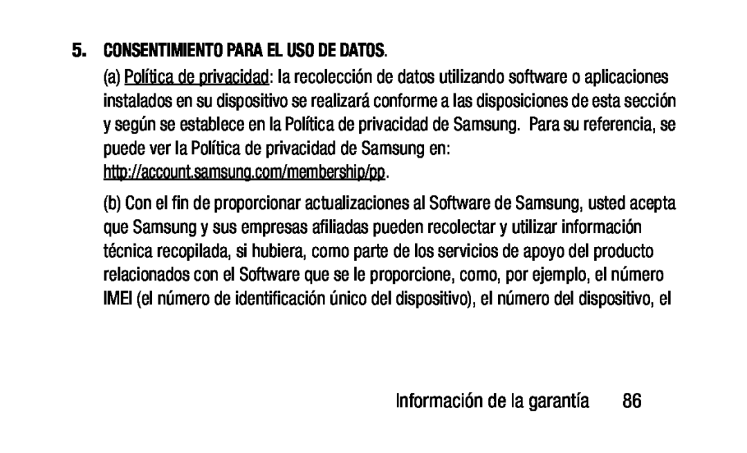 Política de privacidad http://account.samsung.com/membership/pp