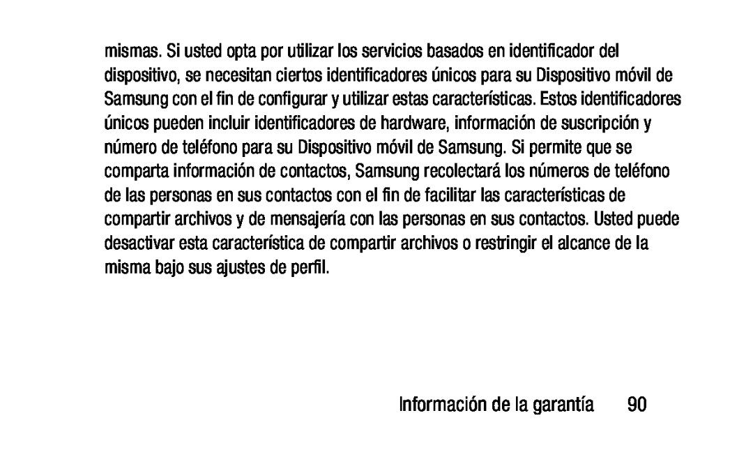 Información de la garantía Galaxy Tab 3 Lite Wi-Fi