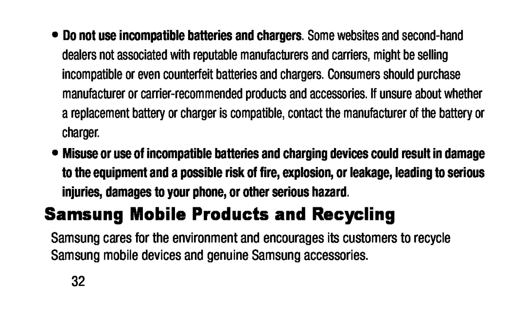 Samsung Mobile Products and Recycling