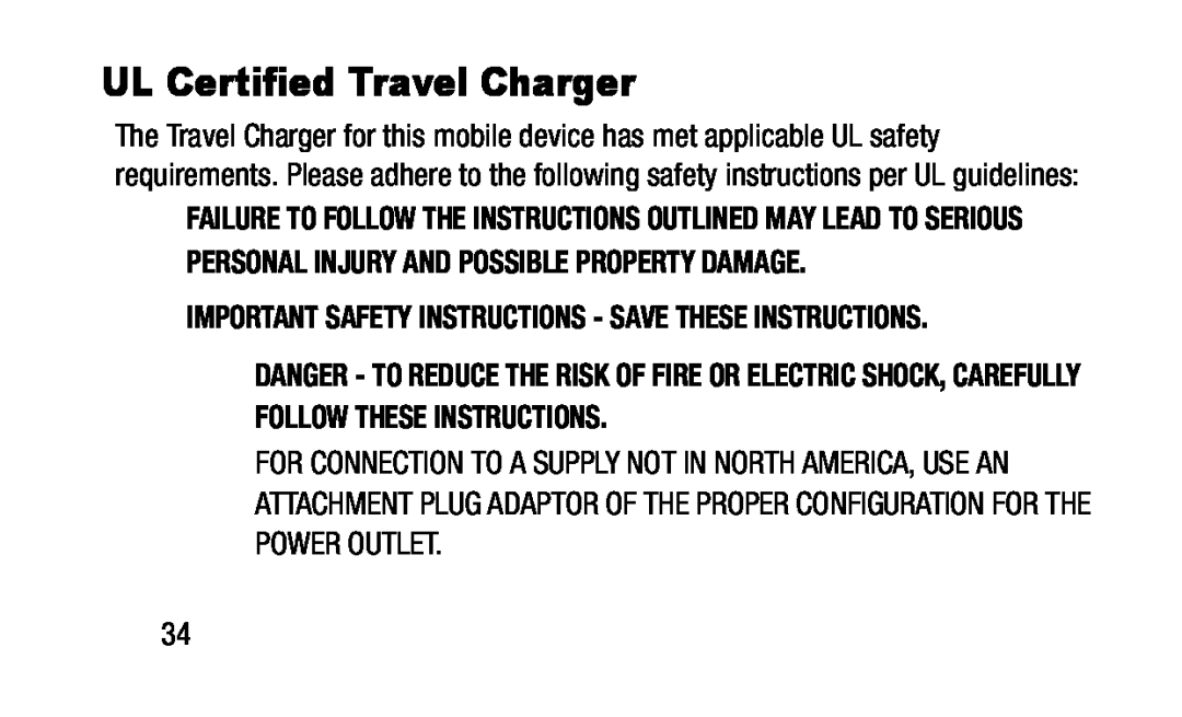 UL Certified Travel Charger