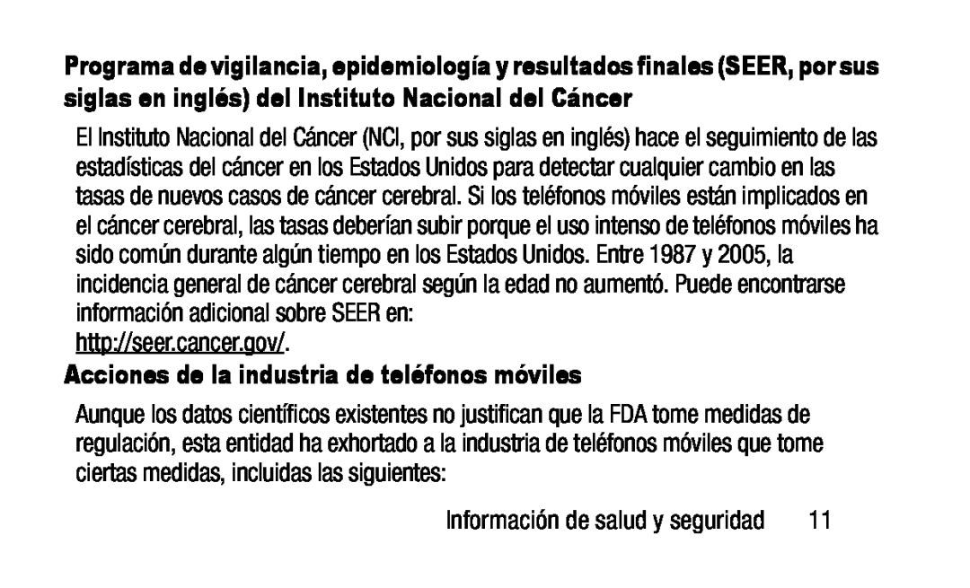 Acciones de la industria de teléfonos móviles http://seer.cancer.gov