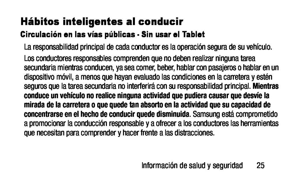 Circulación en las vías públicas - Sin usar el Tablet Hábitos inteligentes al conducir