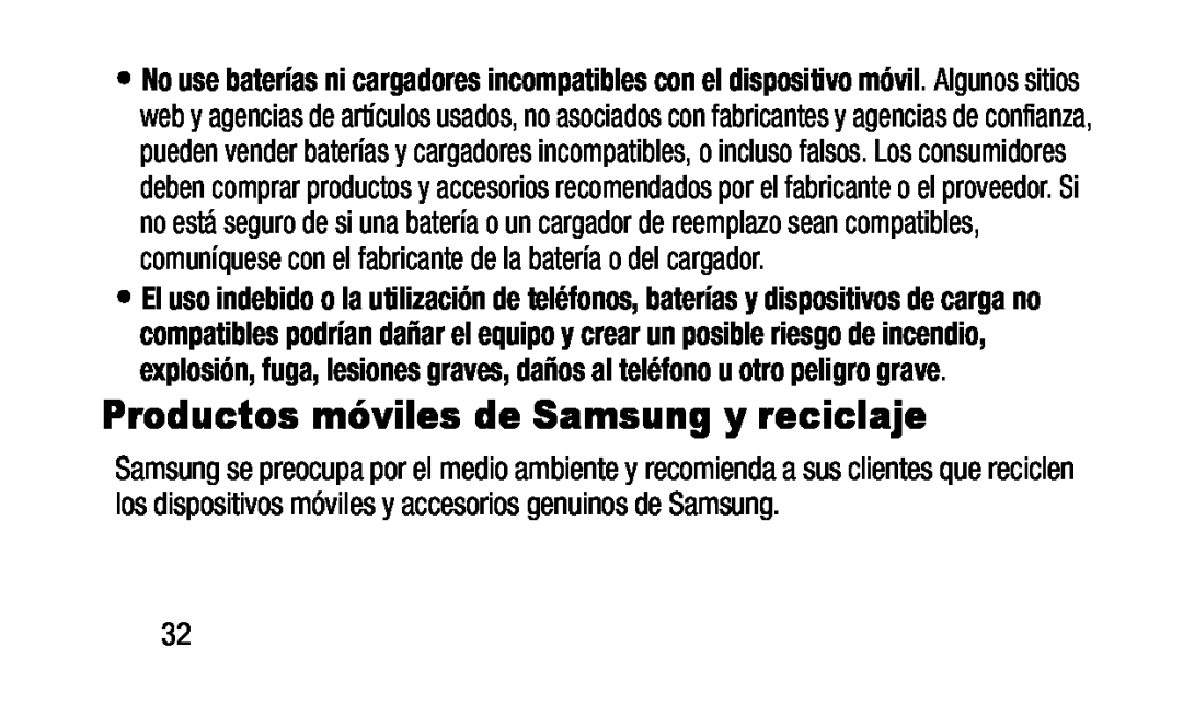 Productos móviles de Samsung y reciclaje