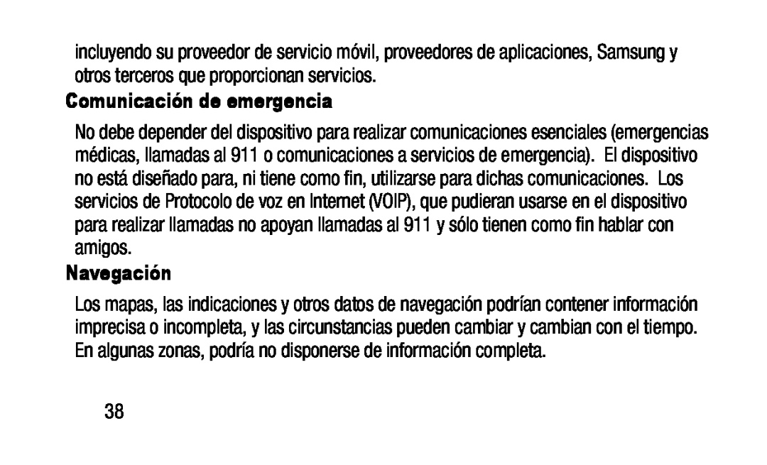 Comunicación de emergencia Navegación