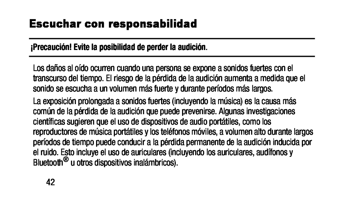 ¡Precaución! Evite la posibilidad de perder la audición Galaxy Tab 3 7.0 Wi-Fi