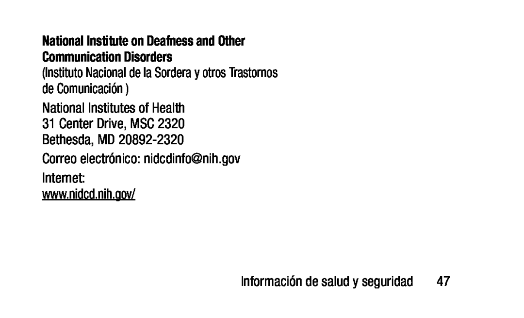 National Institute on Deafness and Other Communication Disorders (Instituto Nacional de la Sordera y otros Trastornos de Comunicación )