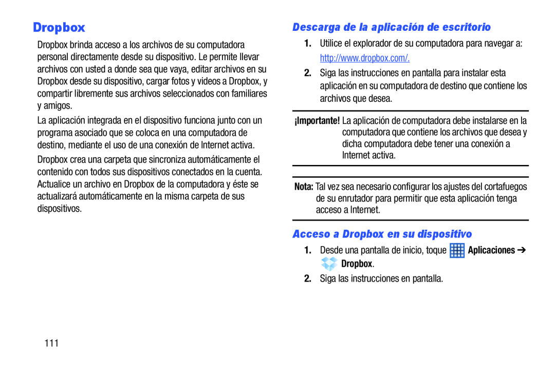 Descarga de la aplicación de escritorio Acceso a Dropbox en su dispositivo