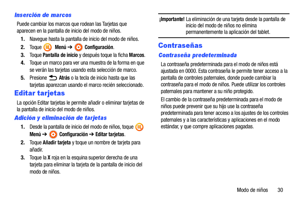 Inserción de marcos Adición y eliminación de tarjetas